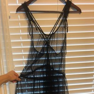 Free People black lace see through dress